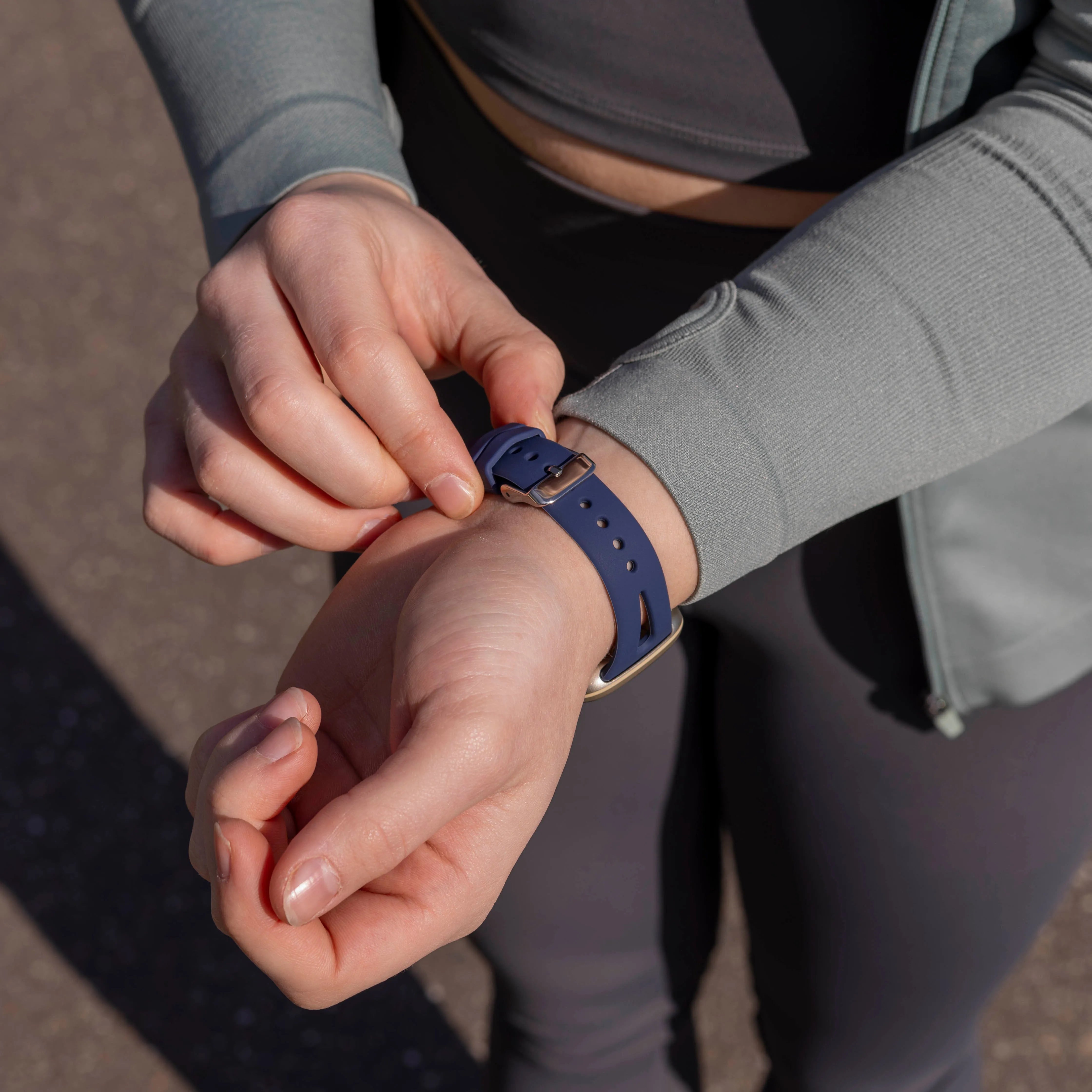 Fitbit Versa 3 luxe siliconen bandje (donkerblauw)