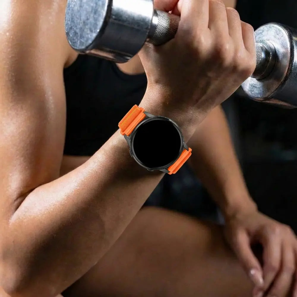 Bandz Garmin Venu 2 Plus nylon band 'Wave' (oranje)