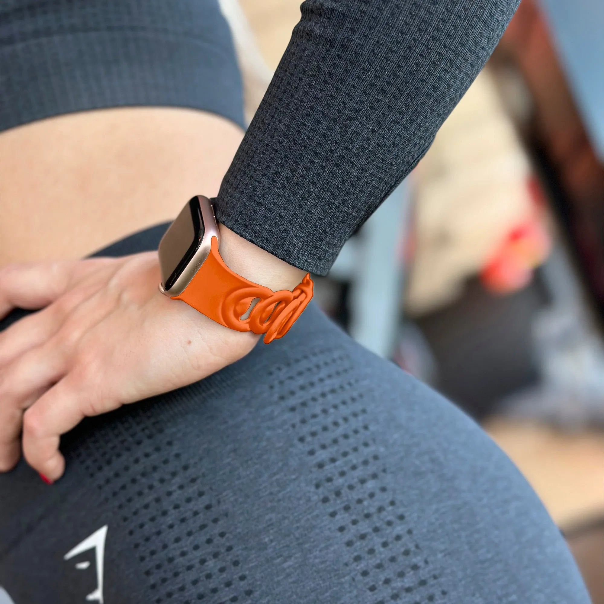 Apple Watch silicone chain band (oranje)