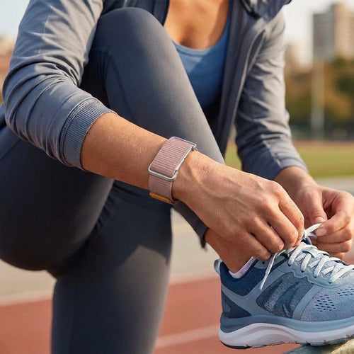 Fitbit Air nylon band met frame (licht plum)