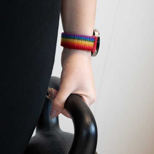 Bandz Garmin Vivomove Style Nylon Loop Strap (Rainbow)