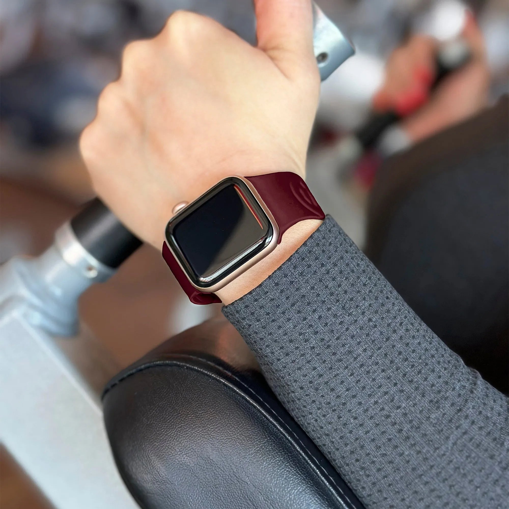 Apple Watch silicone chain band (wijnrood)