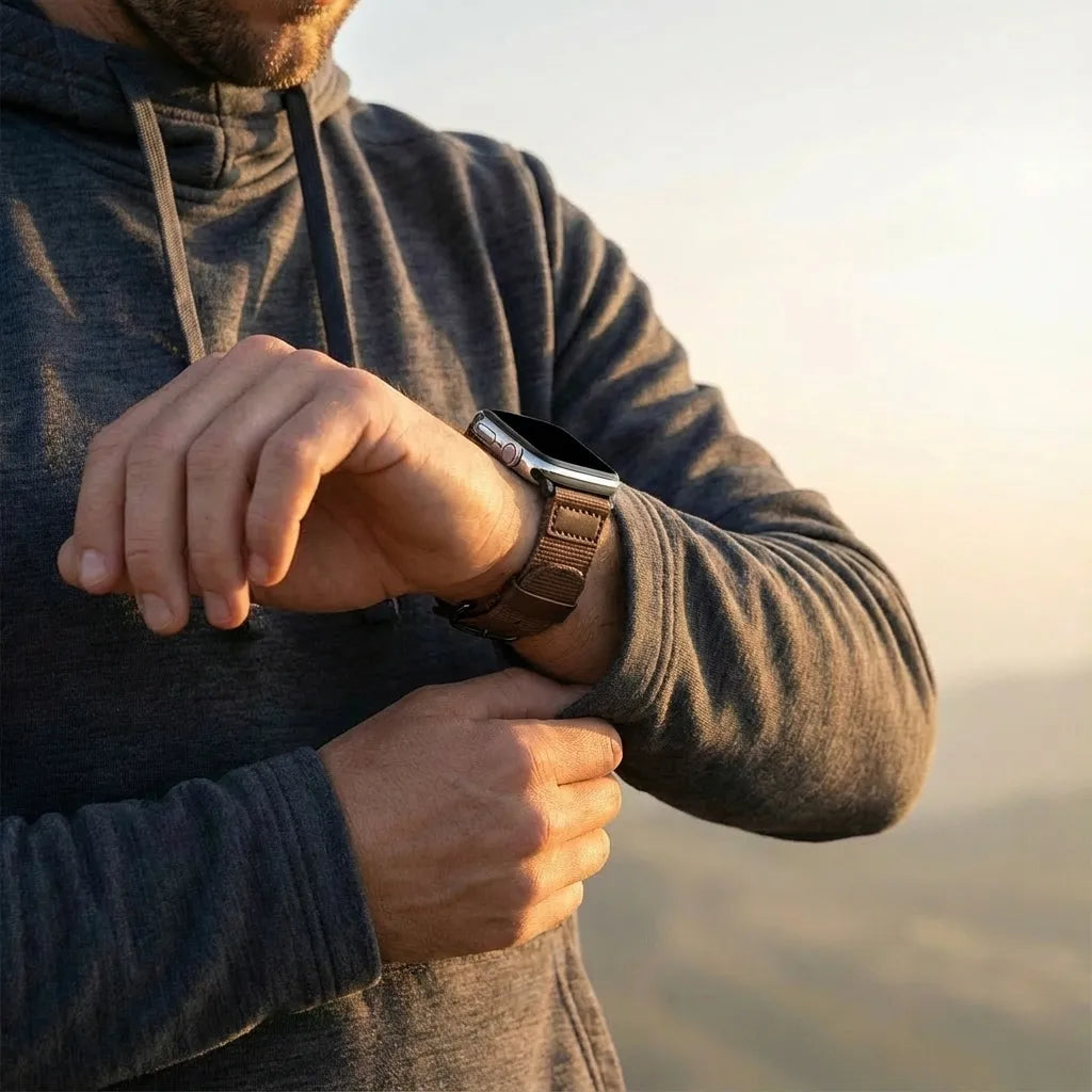 Apple Watch canvas bandje (bruin)