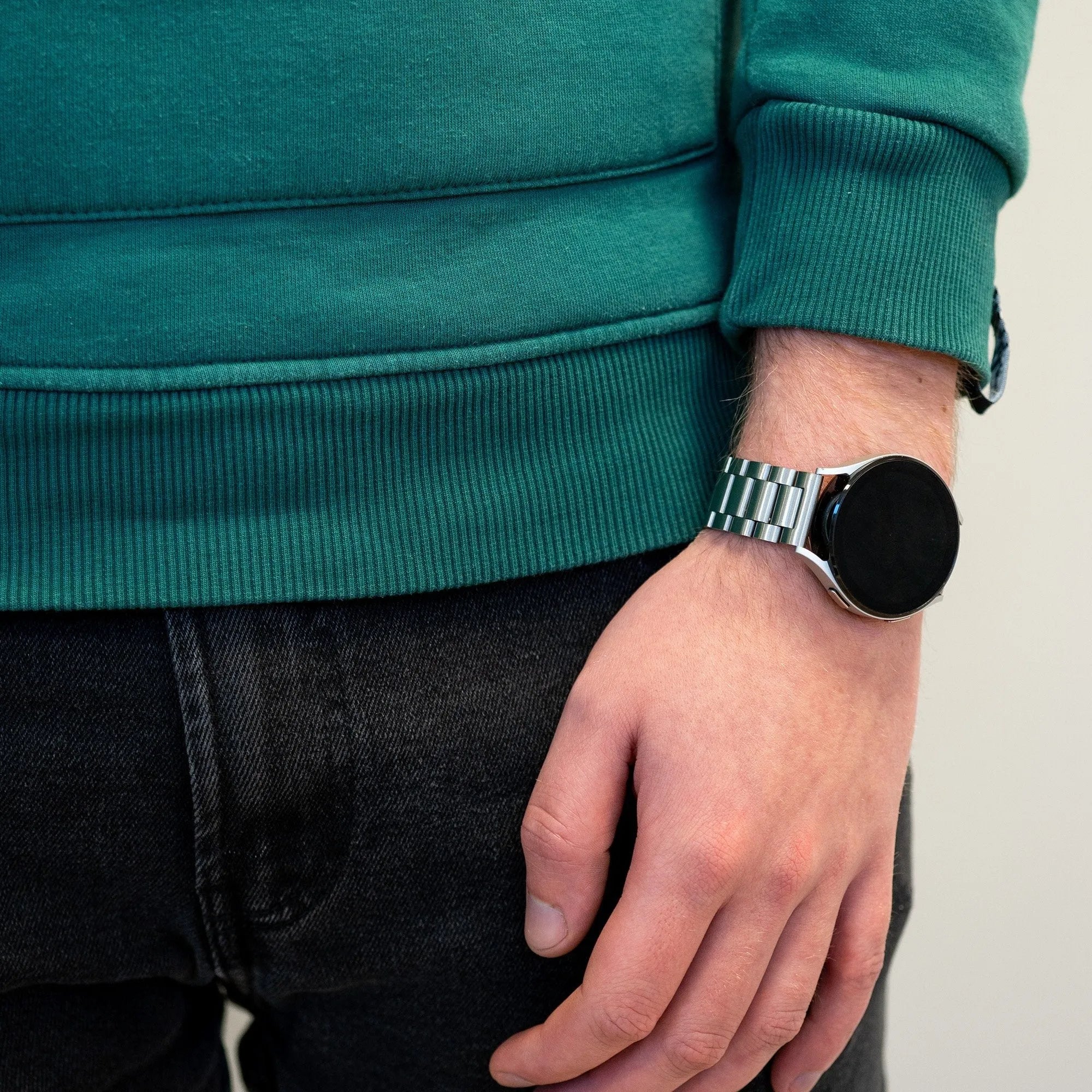 Bandz OnePlus Watch Lite stalen band 'Classic' (zilver)