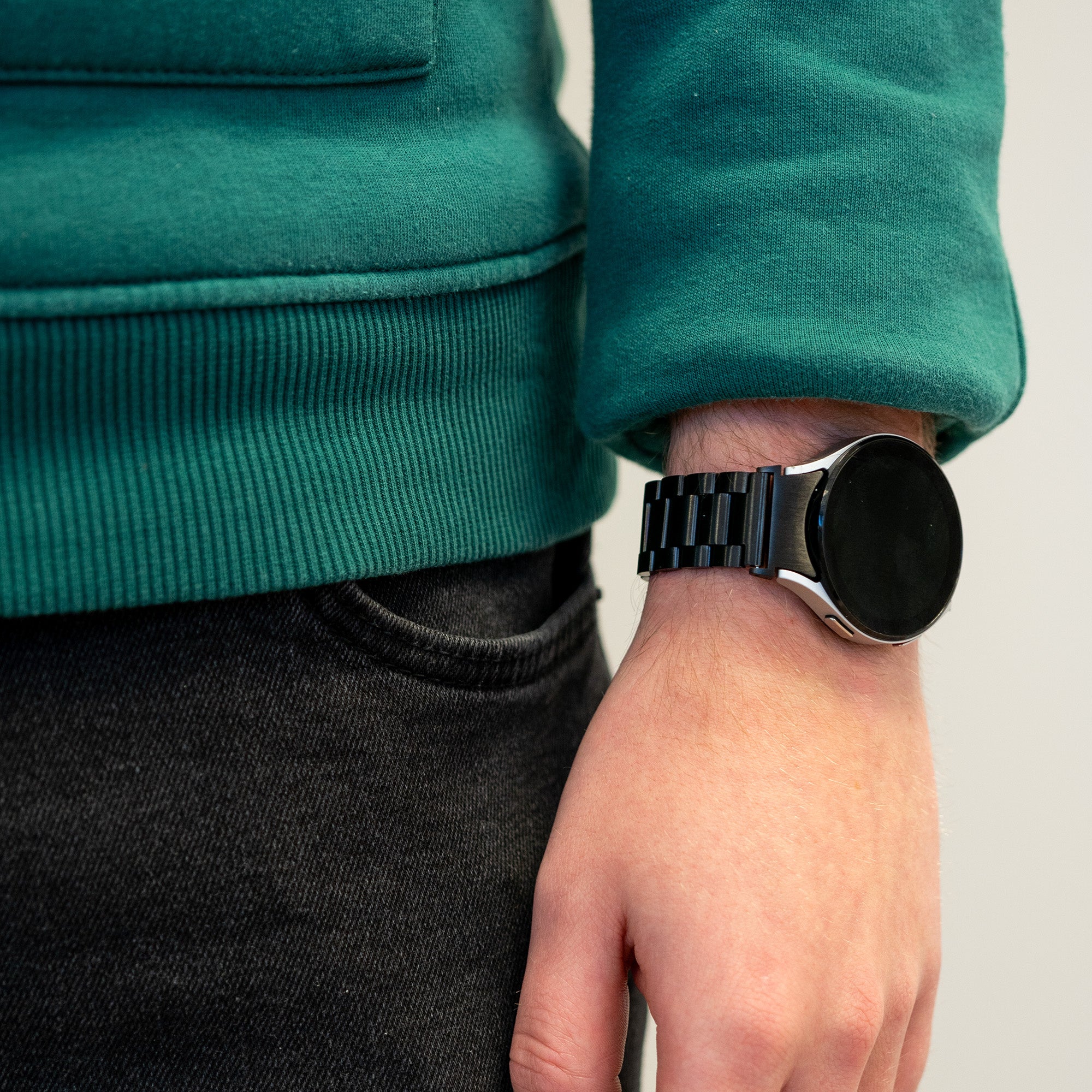 Bandz Samsung Galaxy Watch 6 - 40mm stalen band 'Classic' (zwart)