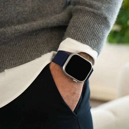 Apple Watch elastisch bandje (donkerblauw)