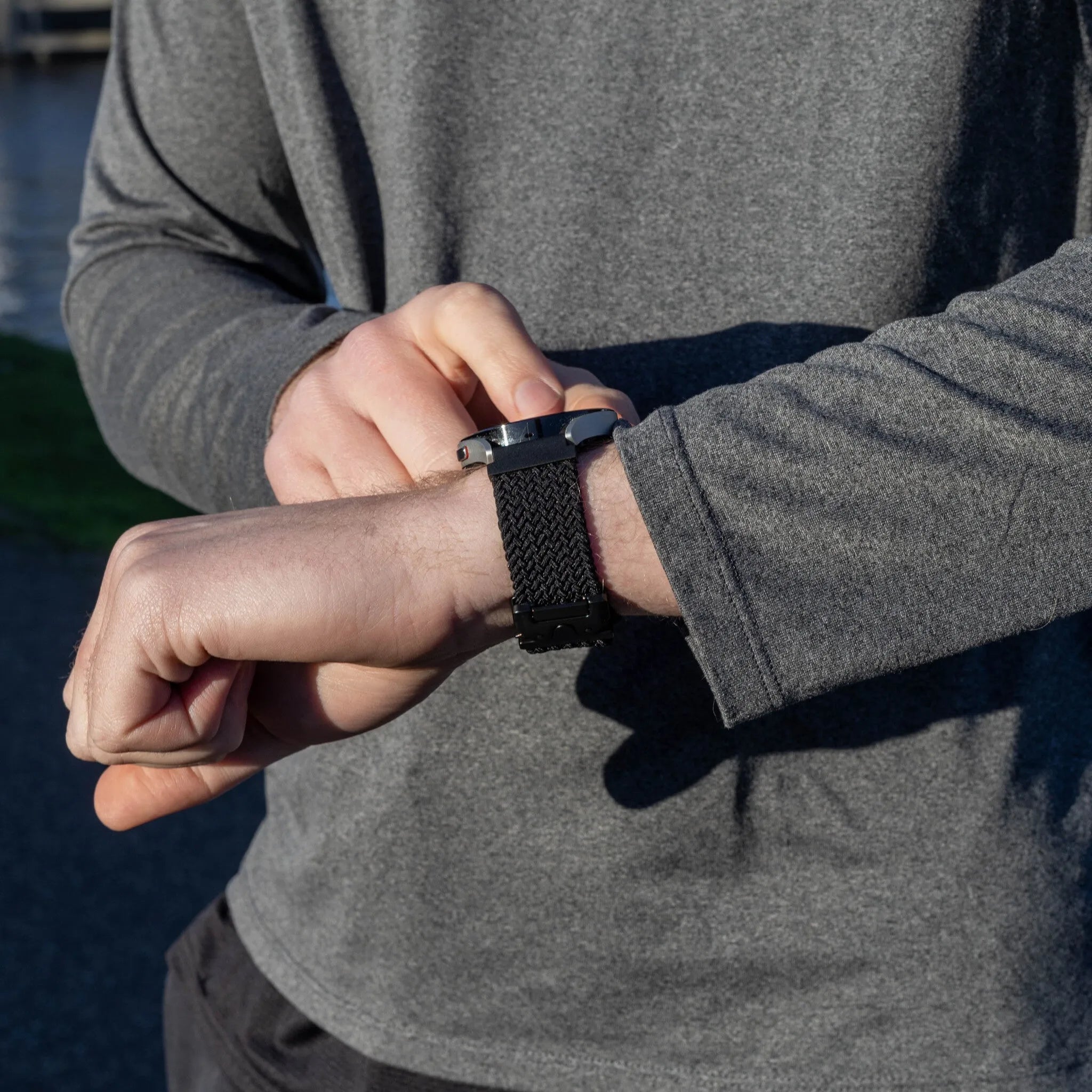 Suunto Race 2 gevlochten band met P-buckle (zwart)