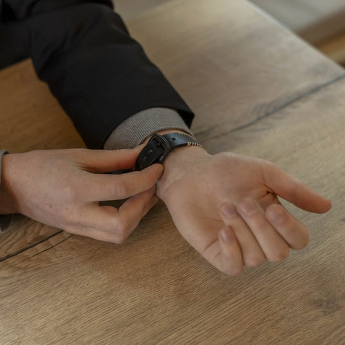 Amazfit Bip 6 Stitched leren band (zwart)