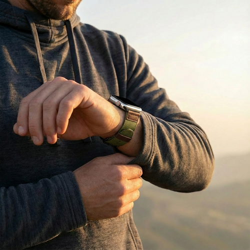 Nylon Canvas Strap, army green, lifestyle photo