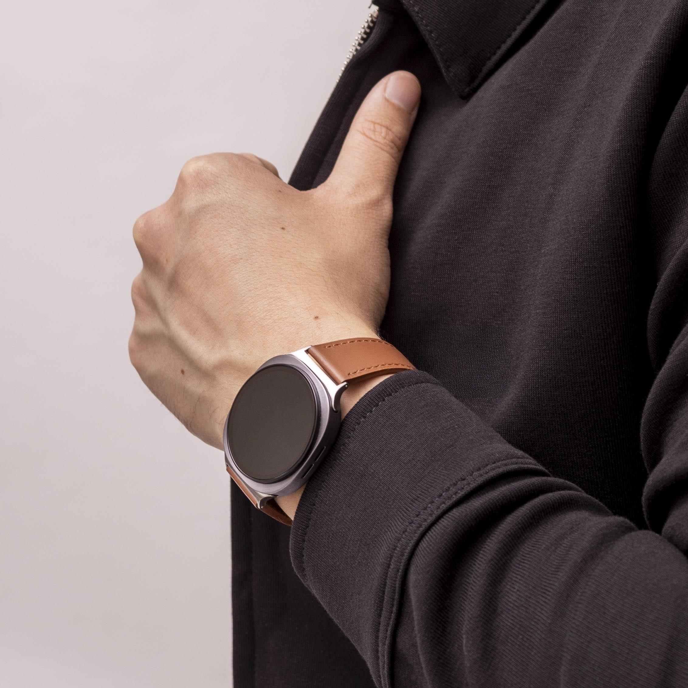 Samsung Galaxy Watch 9 - 44mm modern leren band (bruin)