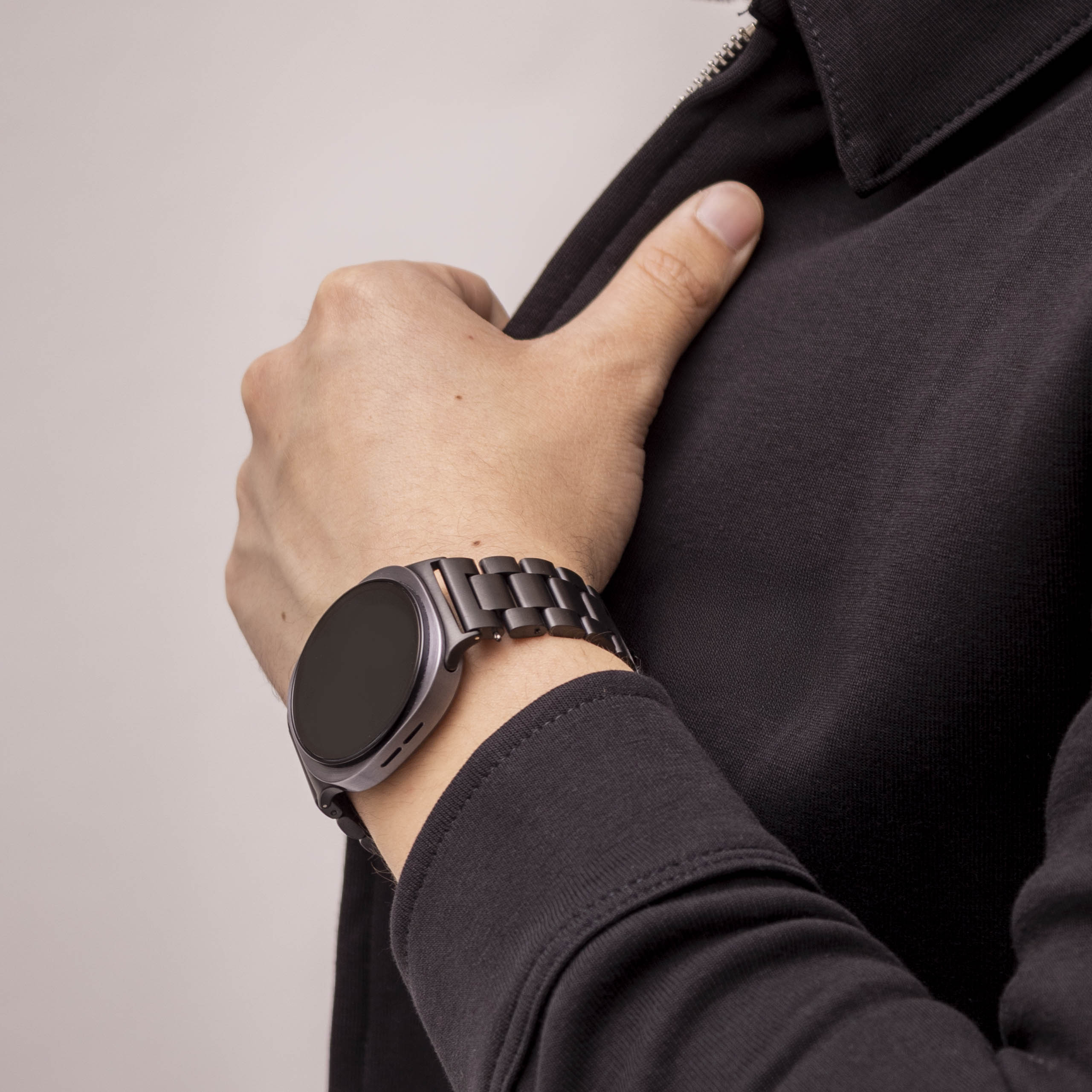 Bandz Samsung Galaxy Watch 8 Classic stalen band 'Classic' (zwart)