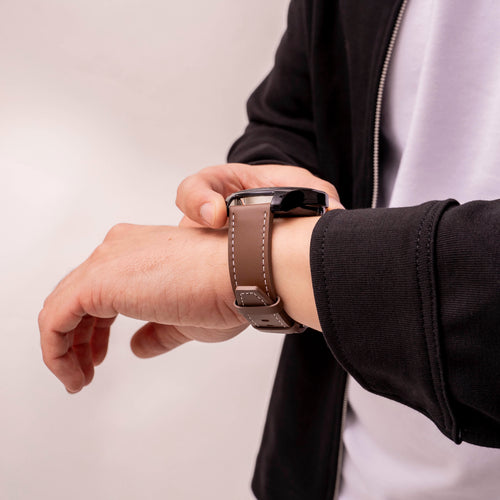 CMF Watch 3 Pro 'One Push' lederen band (donkerbruin)