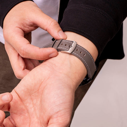 Huawei Watch Ultimate 2 'one push' leren bandje (grijs)