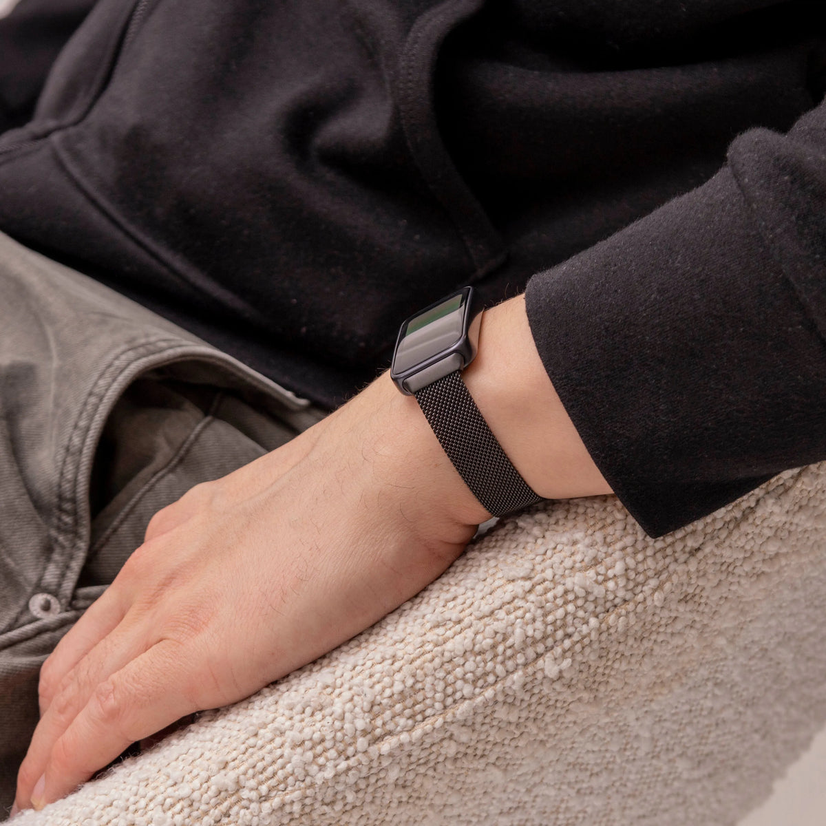 Milanese Strap, black, lifestyle photo