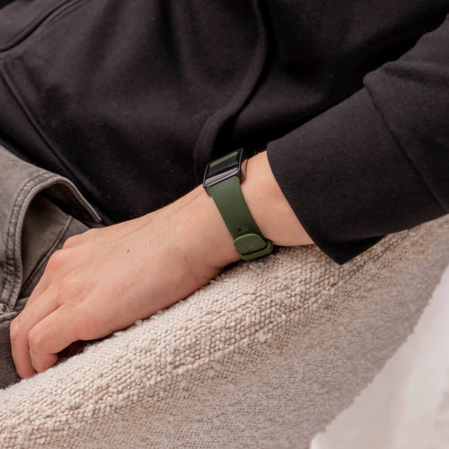 Silicone Strap, dark green, lifestyle photo