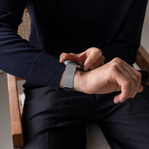 Bandz Samsung Galaxy Watch Ultra 2 Milanese loop band (zilver)
