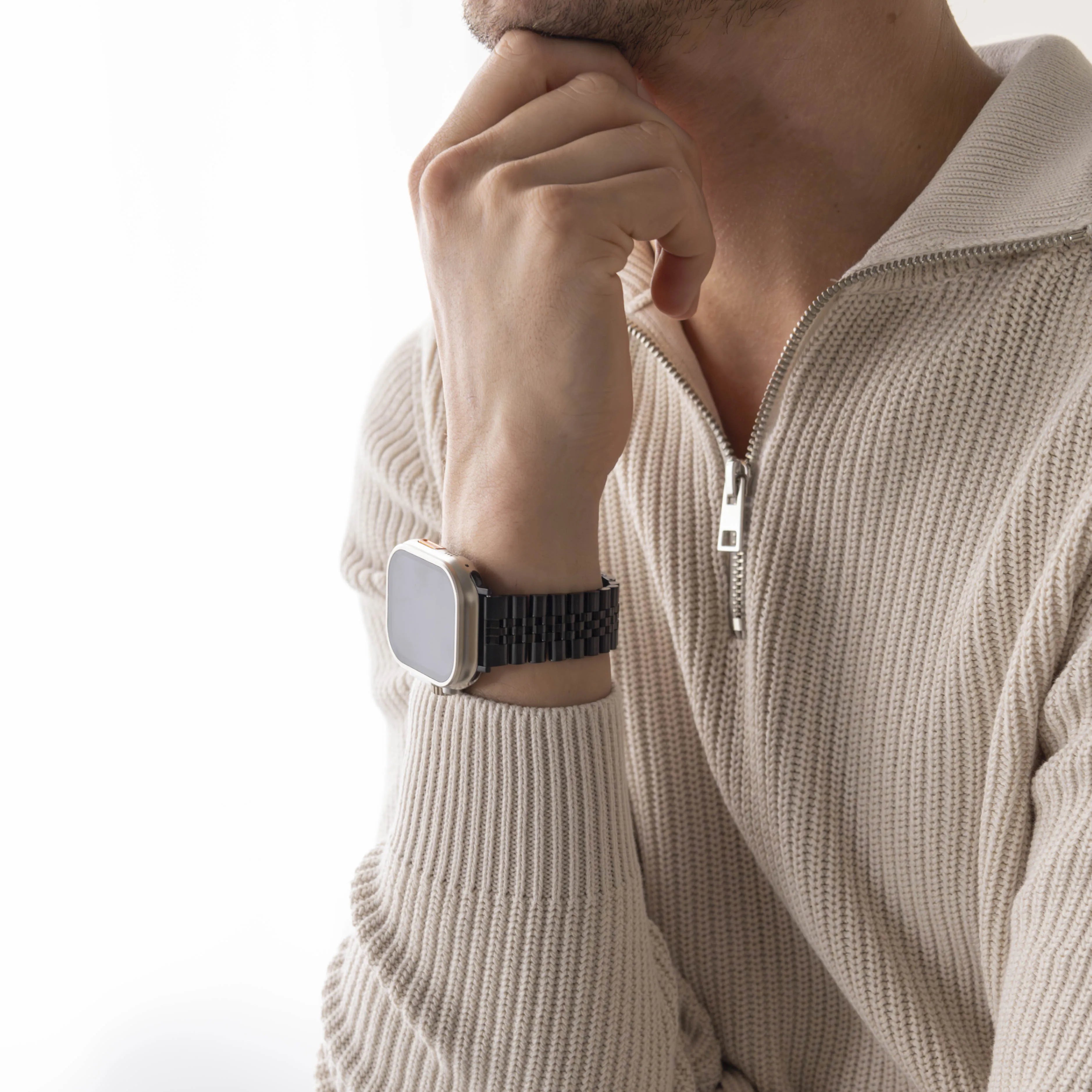 Apple Watch Jubilee stalen band (zwart)