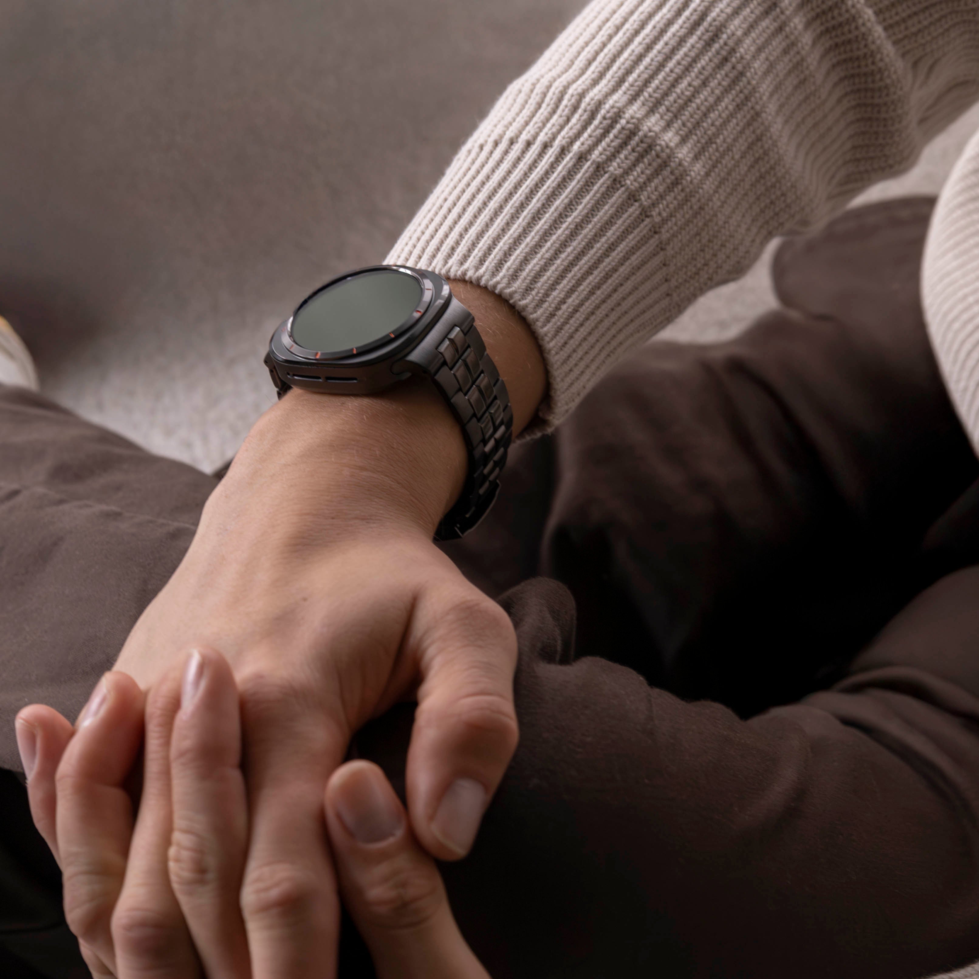 Samsung Galaxy Watch Ultra 'square' titanium band (grafiet)