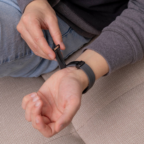 D-Buckle Silicone Strap, dark grey, lifestyle photo