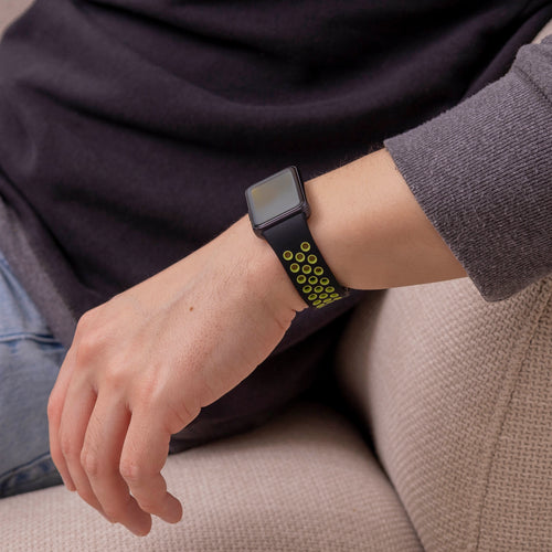 Silicone Sport Strap, black/lime, lifestyle photo