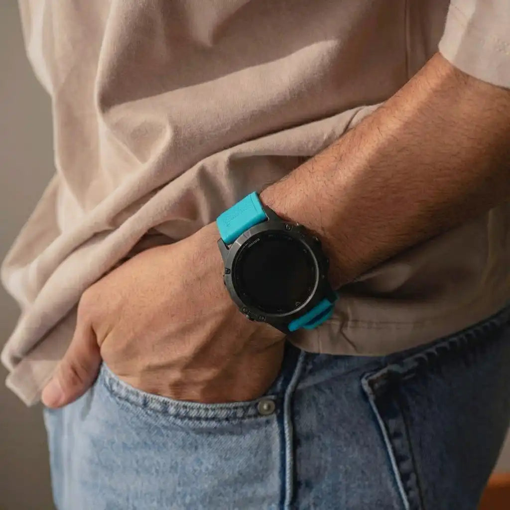 Garmin Quatix 8 Pro - 47mm siliconen bandje (lichtblauw)