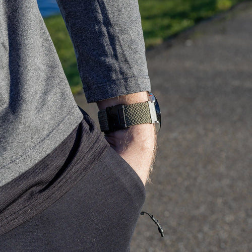 Amazfit GTS 2 gevlochten band met P-buckle (groen)
