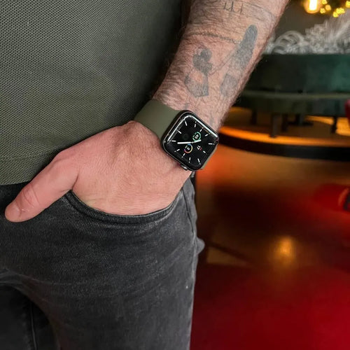 Silicone Sport Strap, army green, lifestyle photo