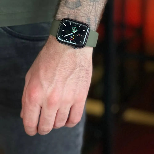 Silicone Sport Strap, army green, lifestyle photo