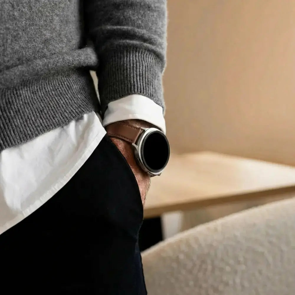 Bandz Samsung Galaxy Watch 8 Classic Leather Strap 'Classic' (Brown)