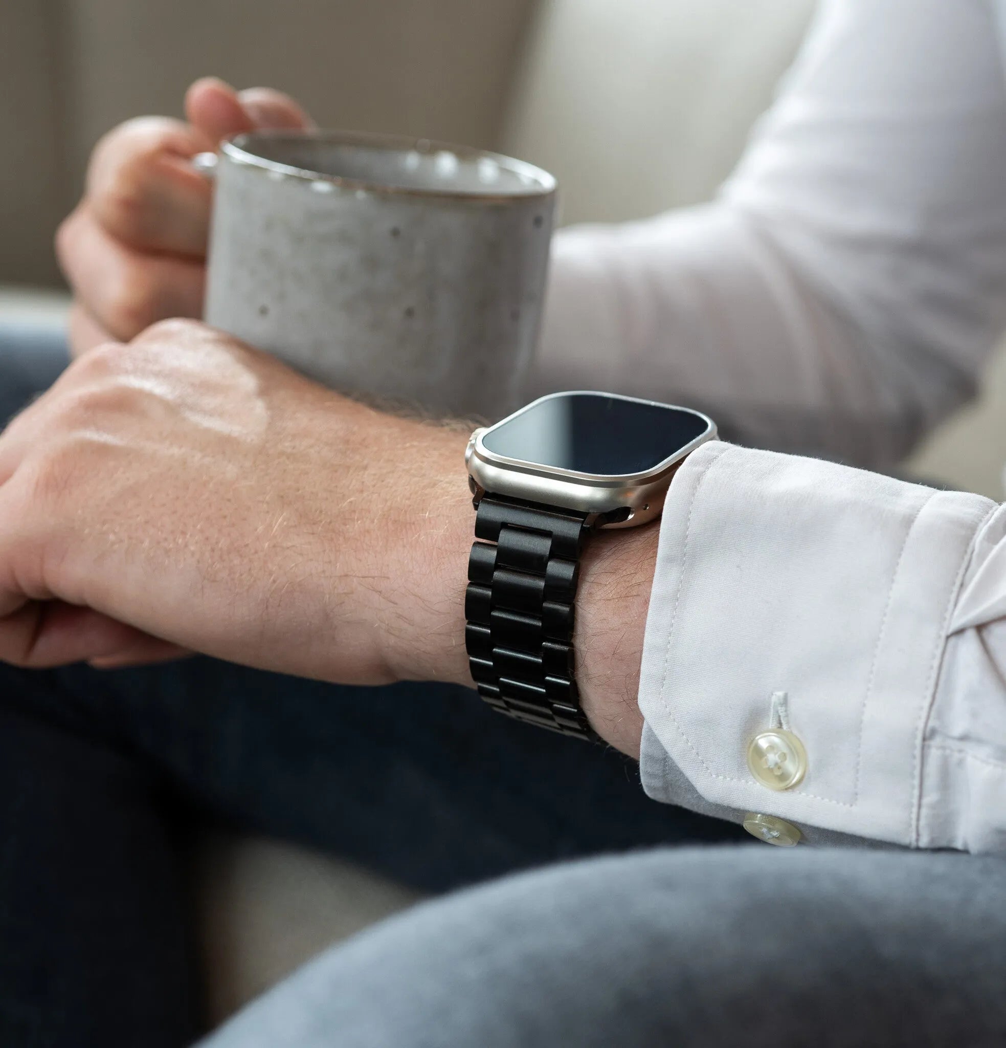 Apple Watch stalen band (donkergrijs)