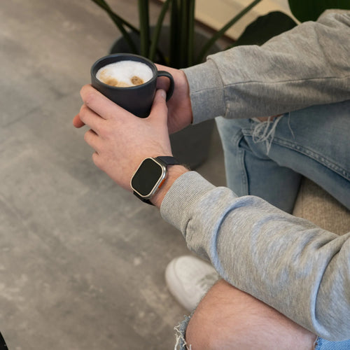 Bandz Apple Watch Milanese loop band (zwart)