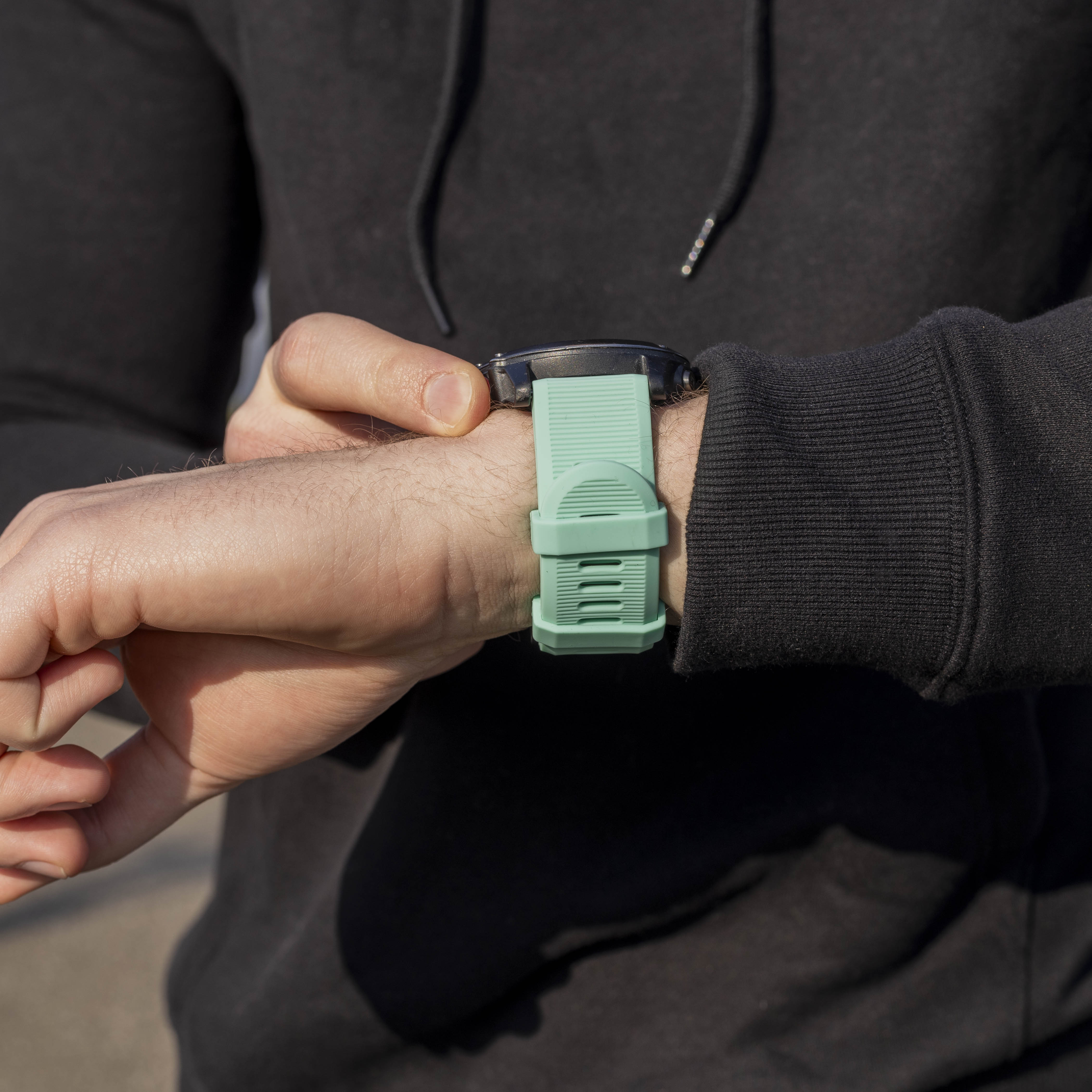 Garmin Quatix 3 / 6x / 7x Solar Silicone Strap (Aqua)