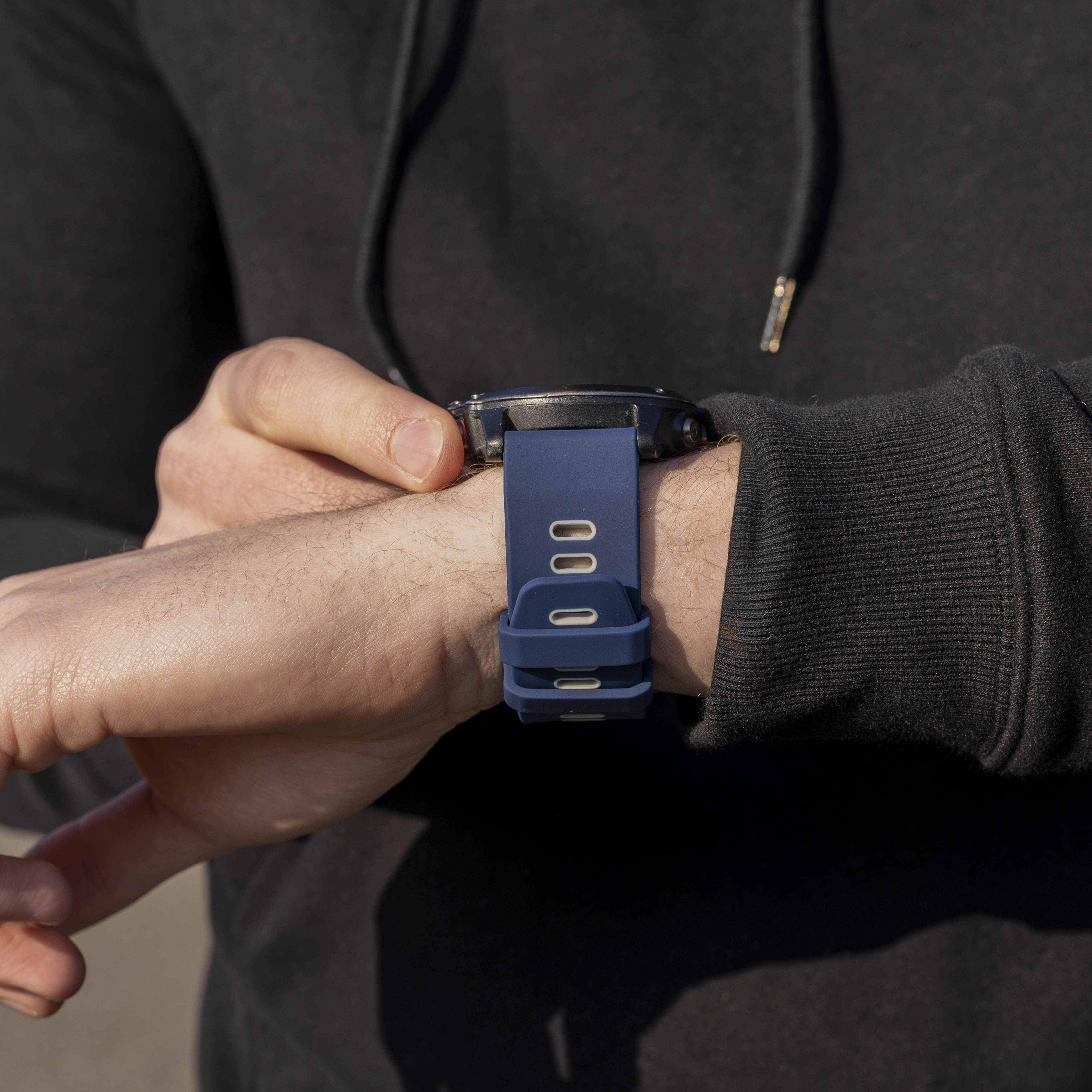 Garmin Quatix 3 / 6x / 7x Solar sport gesp band (blauw/grijs)