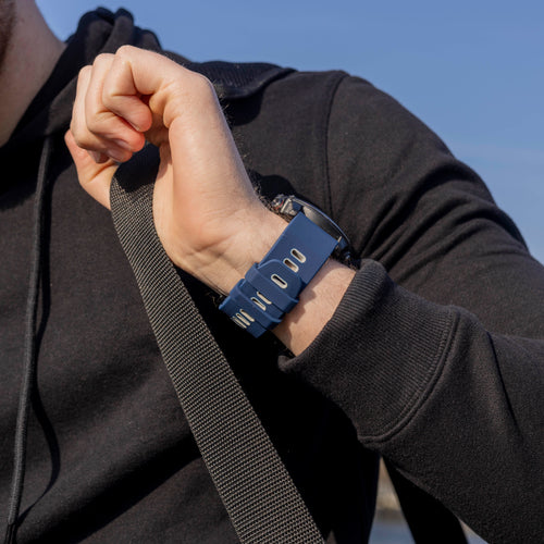 Garmin Quatix 3 / 6x / 7x Solar sport gesp band (blauw/grijs)