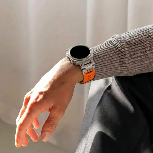 Samsung Galaxy Watch Ultra 2 Explorer' TPU band (oranje met titanium)