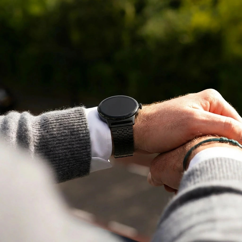 Google Pixel Watch 1/2 roestvrijstalen band (zwart)