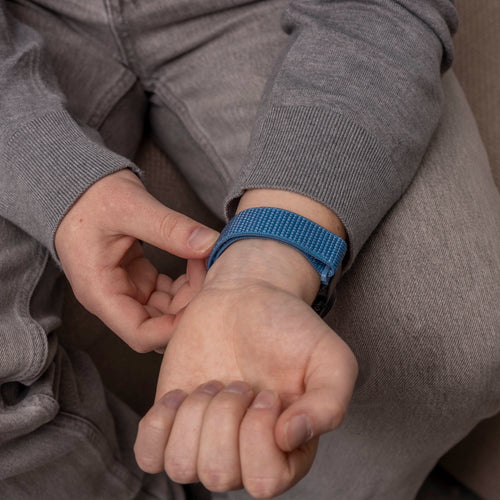 Garmin Quatix 3 / 6x / 7x Solar nylon band (lichtblauw)