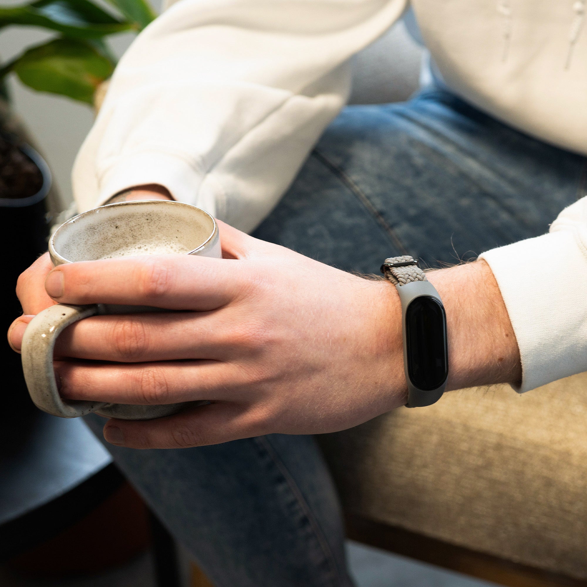 Xiaomi Mi Band 7 gevlochten bandje (donkergrijs)