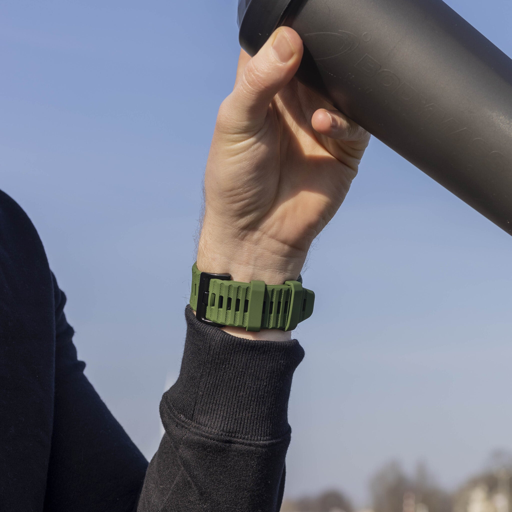 Bandz Garmin Tactix 8 - 51mm siliconen band met gesp (donkergroen)