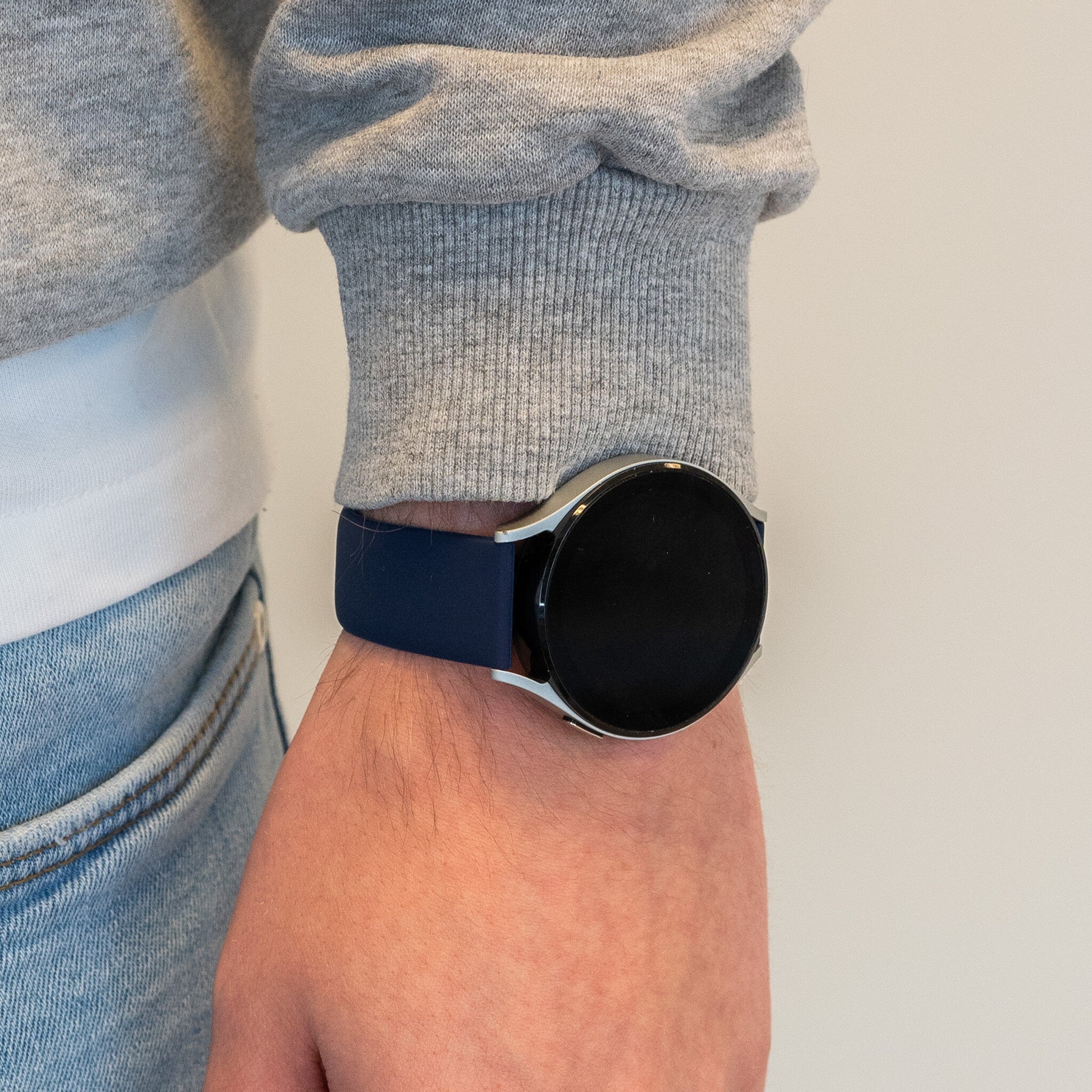Bandz Huawei Watch GT 6 - 46mm sport band 'Deluxe' (donkerblauw)