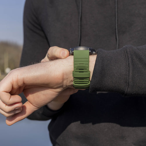 Bandz Garmin Tactix 7 siliconen band met gesp (donkergroen)