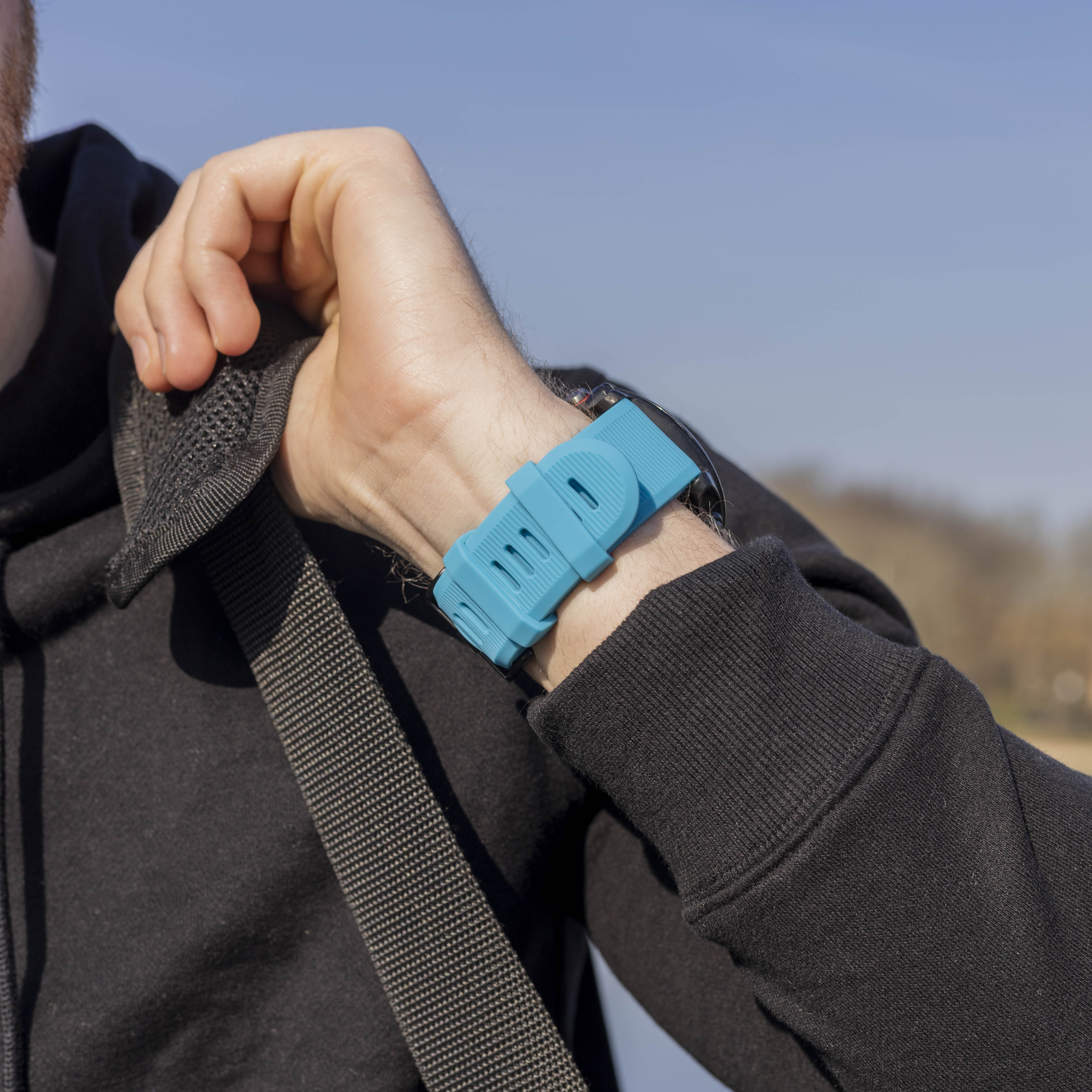 Garmin Quatix 3 / 6x / 7x Solar Silicone Strap (Light Blue)