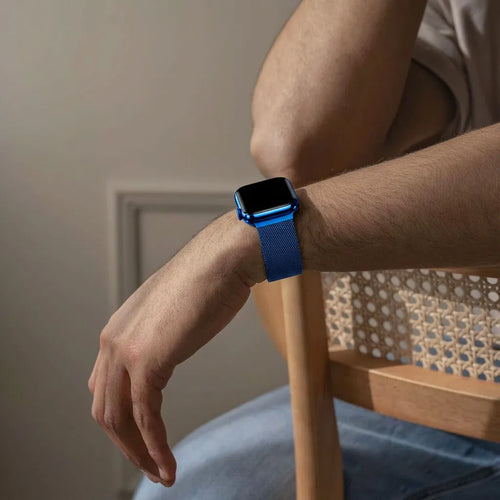Bandz Apple Watch Milanese loop band (blauw)