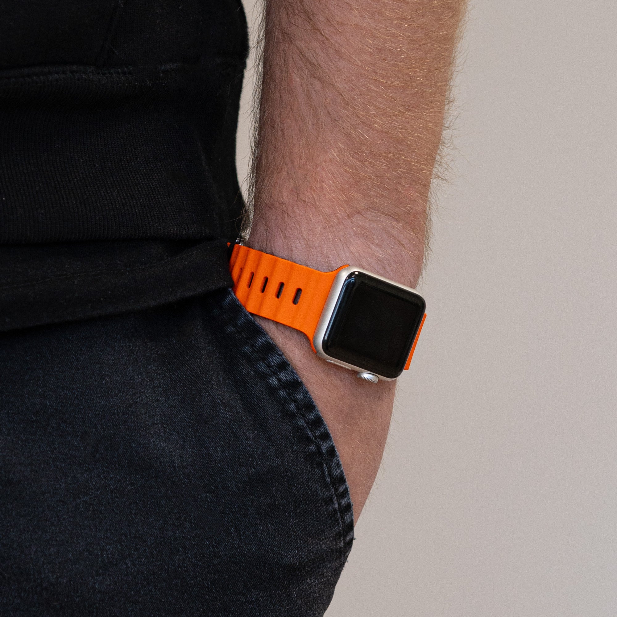 Apple Watch Ultra Ocean Strap with Snap Closure (Orange/Black)