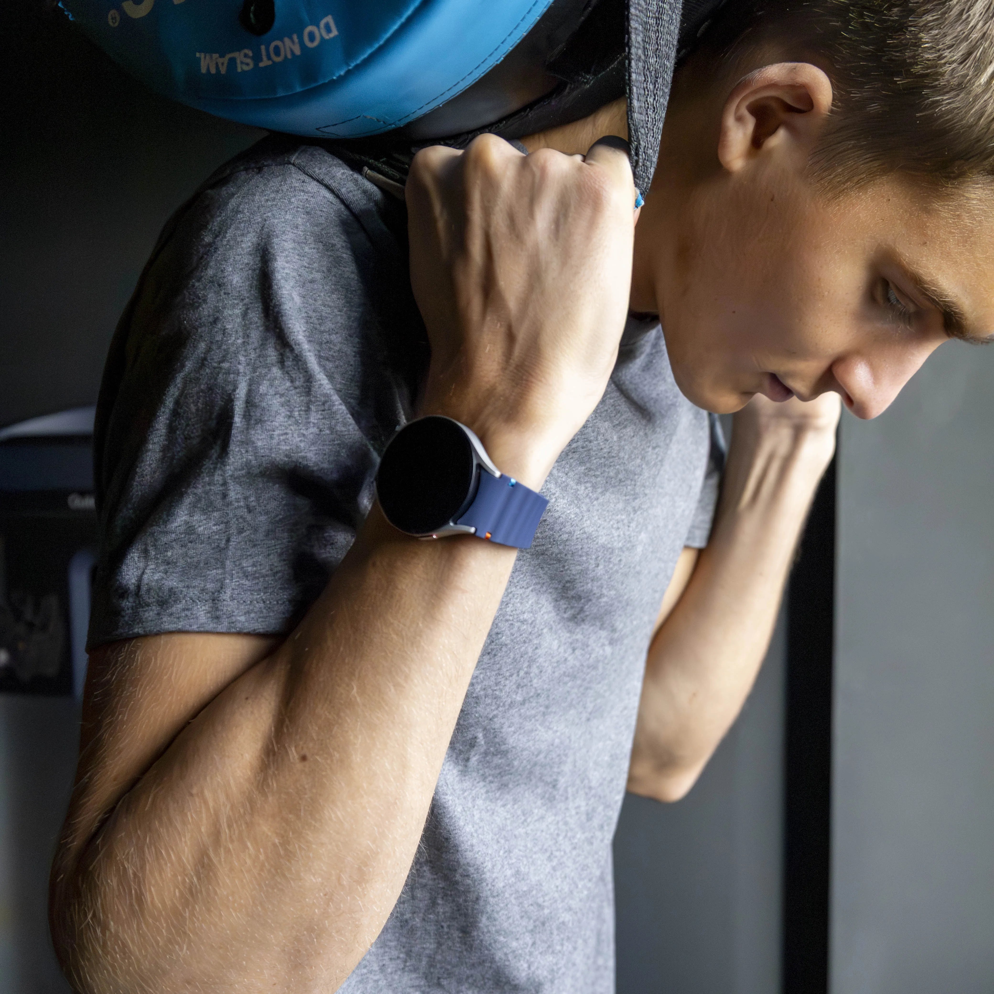 Wave Silicone Strap, dark blue, lifestyle photo