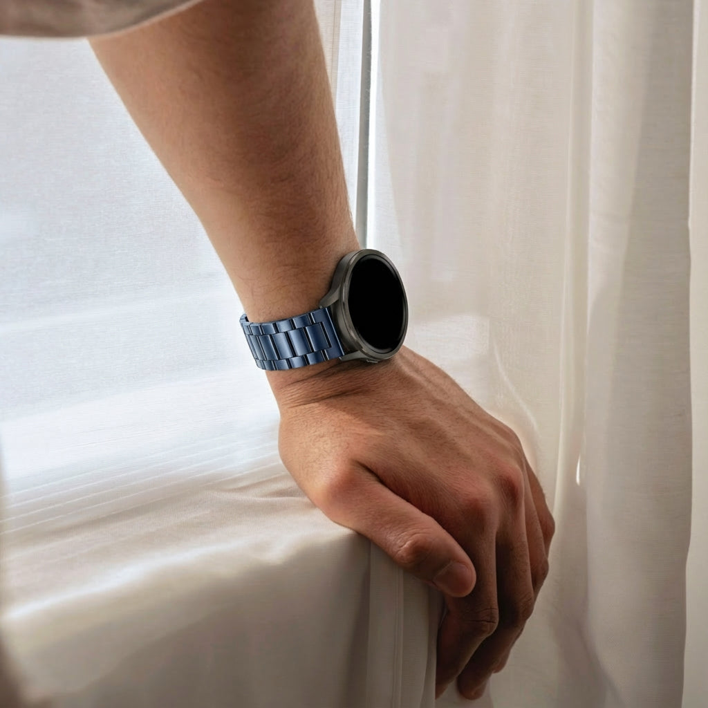 Bandz Garmin D2 Air X10 Steel Strap 'Classic' (Blue)