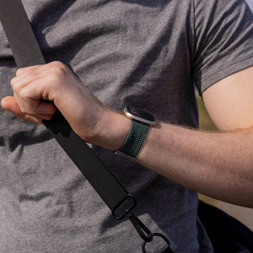 Nylon Adjustable Braided Strap, dark green, lifestyle photo