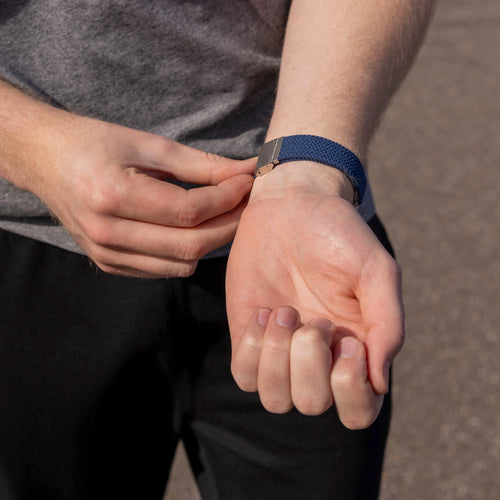 Fitbit Versa 3 verstelbaar gevlochten bandje (donkerblauw)