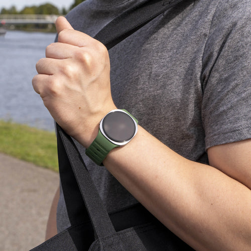 Outdoor Silicone Strap, army green, lifestyle photo