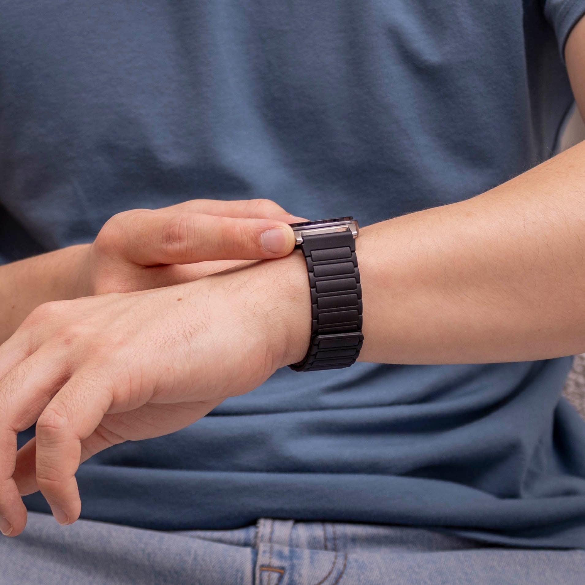 Samsung Galaxy Watch 8 - 40mm magnetisch siliconen bandje (zwart)